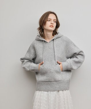 GRACE CONTINENTAL ガーターニットパーカー グレー