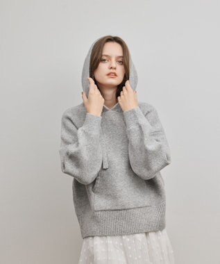 GRACE CONTINENTAL ガーターニットパーカー グレー