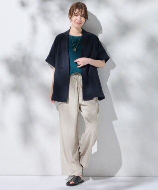 ANY L ギマノースリーブニット ピーコック