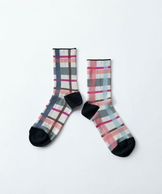 TRICOTE CHECK LINK SOCKS／チェックリンクソックス 82BEIGE