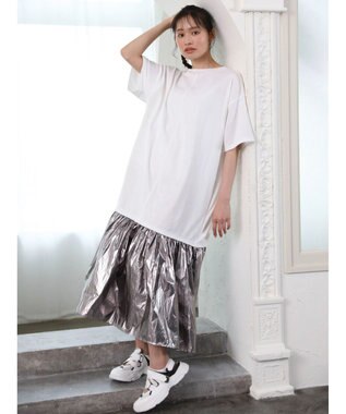 Green Parks ・ＥＬＥＮＣＡＲＥ　ＤＵＥ　メタリック切替ＴＥＥワンピ