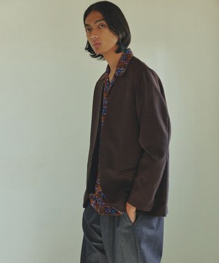 UNFILO MENS TENNEN TOUCH ノーカラージャケット [24年春夏商品] ブラウン