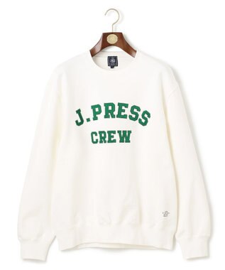 J.PRESS MEN 【J.PRESS ORIGINALS】Supima Recycle French Terry Fabric Logo Sweat Shirt ホワイト系