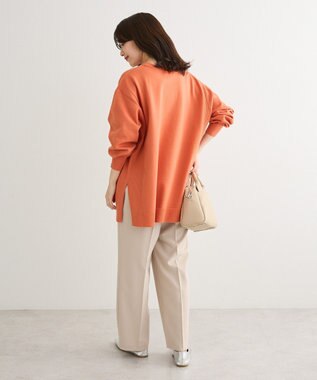 Green Parks もちやわサイドリブニットチュニック Orange