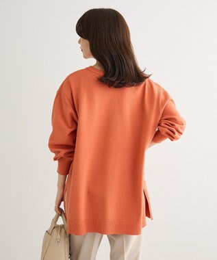 Green Parks もちやわサイドリブニットチュニック Orange