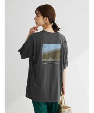 Green Parks バックフォトプリント半袖チュニック Dark Gray