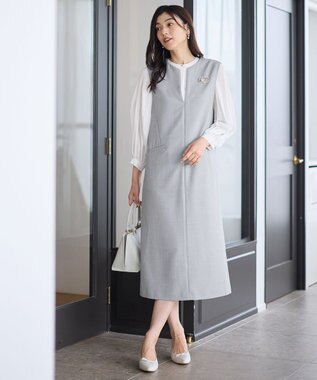 ANY L キーネックジャンスカ シャンブレーグレー