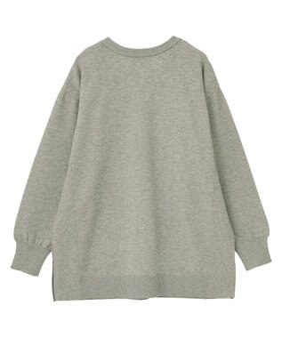 Green Parks もちやわサイドリブニットチュニック Gray Mixture