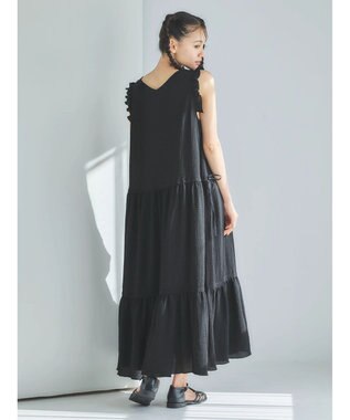 Green Parks ■ＥＳＣＡＲ　ドロストギャザーワンピース Black