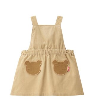 MIKI HOUSE HOT BISCUITS コーデュロイ ジャンパースカート＆モックネックTシャツギフトセット【BOX付き】 ベージュ