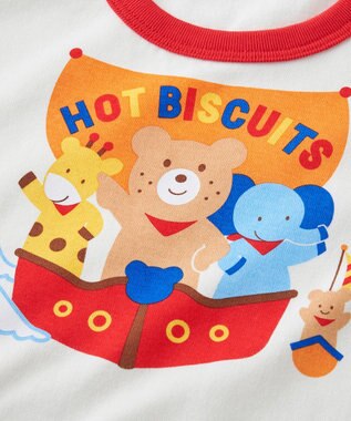 MIKI HOUSE HOT BISCUITS 【80-120cm】 ビーンズ ルームウェア 上下セット 白