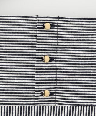 23区 【洗える】ライトリンクルジャージー カットソー オフ×ネイビー