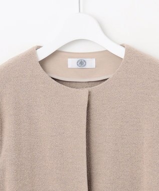 J.PRESS LADIES S ブークレー ノーカラーアウター ベージュ系