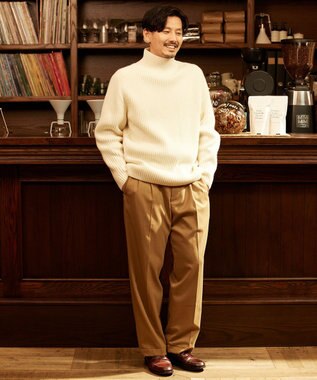 UNFILO MENS バルキー タートルネック ニット オフ