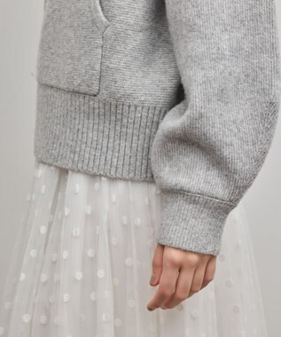 GRACE CONTINENTAL ガーターニットパーカー グレー