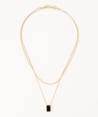 自由区 3WAYストーン ネックレス ゴールド×ブラック