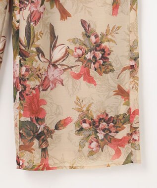 自由区 ボタニカルプリントドロスト パンツ ライトベージュ系