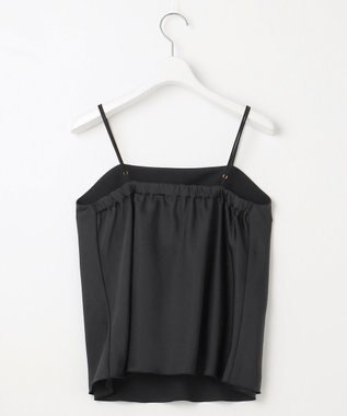 23区 L 【洗える】スムースサテン キャミソール ブラック系