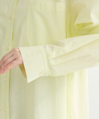 Green Parks ＵＶカットシャツワンピース Stripe Yellow