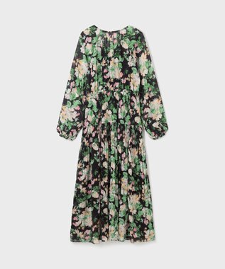 GRACE CONTINENTAL フラワープリントカフタンドレス ブラック