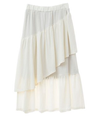 earth music&ecology カットティアードスカート Ivory