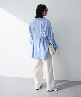 Green Parks 【WEB限定】ドロストシャーリングウエストタックシャツⅡ Blue