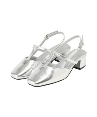 AMERICAN HOLIC Tストラップスクエアパンプス Silver