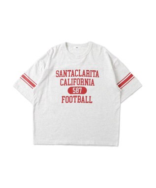 WEGO 【ユニセックス着用ITEM/手洗い可/MLサイズ】フットボールBIG　T（S） ライトグレー