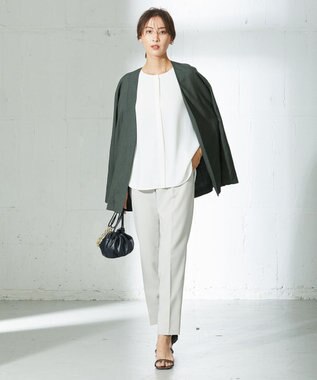 ICB 【洗える】 Unleash ノーカラージャケット ダークカーキ系