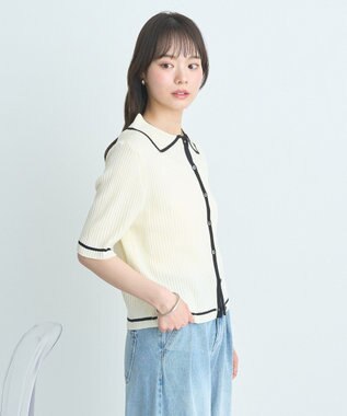 earth music&ecology リブニットカーディガン Ivory