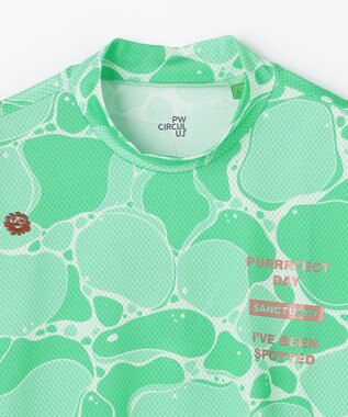 PW CIRCULUS 【MEN】WATER SURFACE プリントモックネックT ゴルフ ピーコックグリーン系5