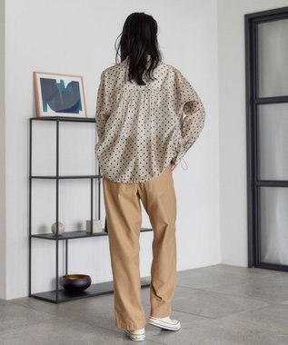 AMERICAN HOLIC ドットドロストシャツ Pink Beige