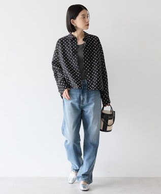 AMERICAN HOLIC ドットドロストシャツ Black