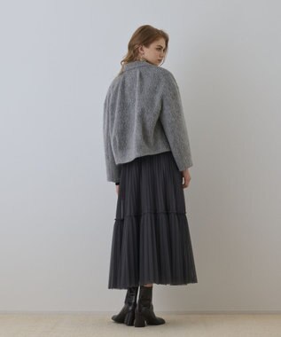 GRACE CONTINENTAL アルパカシャギージャケット グレー