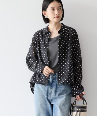 AMERICAN HOLIC ドットドロストシャツ Black