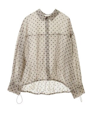 AMERICAN HOLIC ドットドロストシャツ Pink Beige