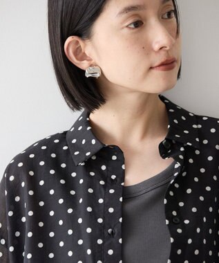 AMERICAN HOLIC ドットドロストシャツ Black