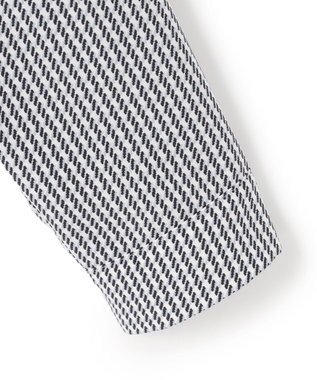 23区 L ハウンドトゥースプリント スタンドカラー ブラウス ブラック千鳥柄