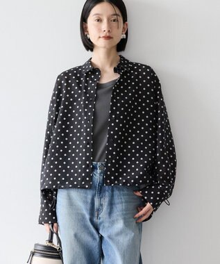 AMERICAN HOLIC ドットドロストシャツ Black