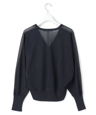 23区 L 【先行予約/WEB&一部店舗限定カラーあり】シャイニーシアー ドルマンスリーブ カーディガン [WEB&一部店舗限定]ネイビー系