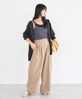 Green Parks 【適ON】レイヤードタンクトップ Charcoal Gray
