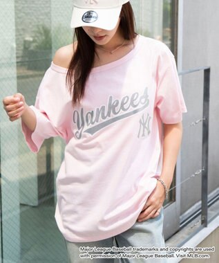 WEGO 別注MLBオフショルビッグT 柄2