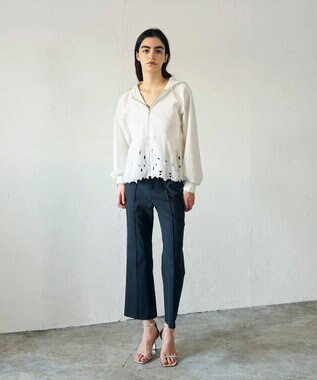 GRACE CONTINENTAL カットワークパーカー ホワイト