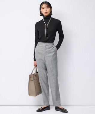 23区 L 【洗える】レイヤードタートル カットソー ブラック系