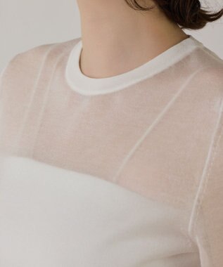 GRACE CONTINENTAL ブライトシアーニットトップ ホワイト