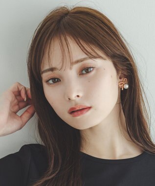 TOCCA PROMISE PEARL RIBBON EARRINGS イヤリング ピンクゴールド系