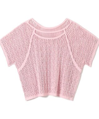 Chacott 【ノーソーイングニット】ランダムメッシュニットTシャツ グレイッシュローズ