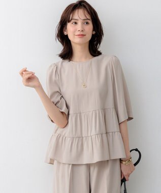 組曲 L 【先行予約】バウンディングシャーティング ブラウス ベージュ系