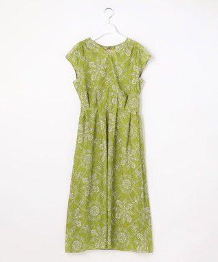 自由区 S 【カタログ掲載】ロータスタイルプリント ワンピース ピスタチオ