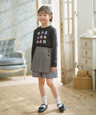 組曲 KIDS 【150-160㎝】アラカルトドッグ Tシャツ ブラック